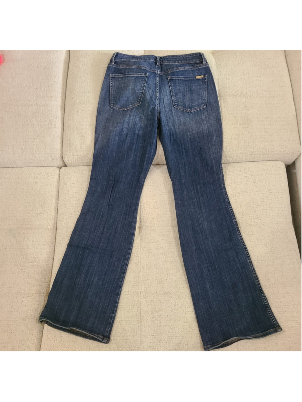 WHBM Jeans Womens Sz 10 Blue The Everyday Soft Skinny Flare High Rise Rhinestone - Picture 5 of 10